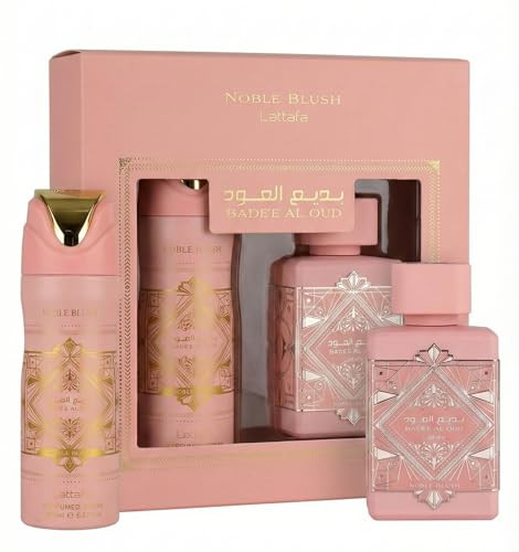 Lattafa Badee Al Oud Noble Blush 2 Pcs Set With 100Ml Edp + 200Ml Perfumed Spray