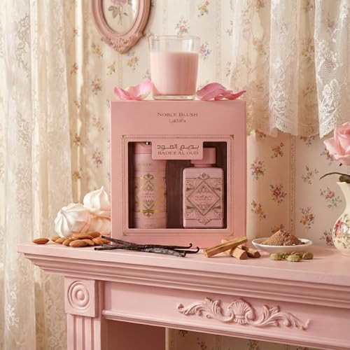 Lattafa Badee Al Oud Noble Blush 2 Pcs Set With 100Ml Edp + 200Ml Perfumed Spray