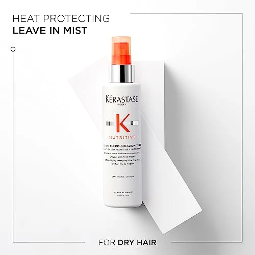Kerastase Nutritive Heat Protecting Spray | Nourishing Heat Protectant For Dry Hair | Detangle Reduce Frizz & Fly-Aways | For Fine To Medium Dry Hair | Lotion Thermique Sublimatrice | 5.1 Fl Oz