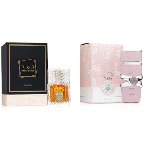 Lattafa Yara & Khamrah Eau De Parfum 100Ml Each (3.4 Oz) Long-Lasting Unisex & Women S Fragrance Set Arabic Perfume Bundle Sweet Spicy & Oriental Scents