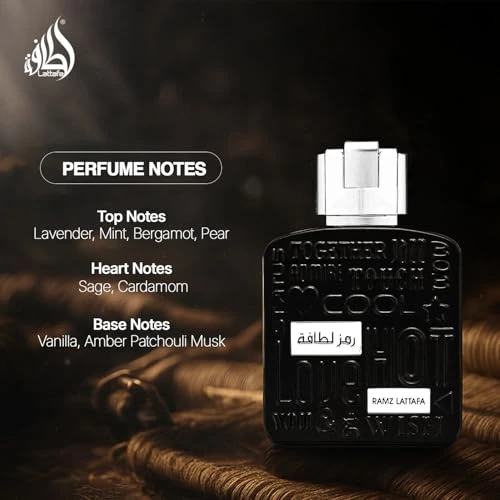 Lattafa Ramz Silver For Unisex Eau De Parfum Spray 3.4 Ounce / 100 Ml