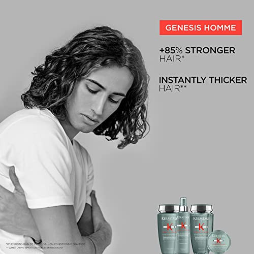 Kerastase Genesis Homme Bain De Masse Shampoo For Men - Thickening & Strengthening Shampoo Cleanses Weakened Hair & Scalp 8.5 Fl Oz