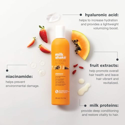 Milk_Shake Moisture & More Shampoo | Daily Hydration Shampoo For Smoother Healthier-Looking Hair | With Milk Proteins Fruit Extracts & Hyaluronic Acid