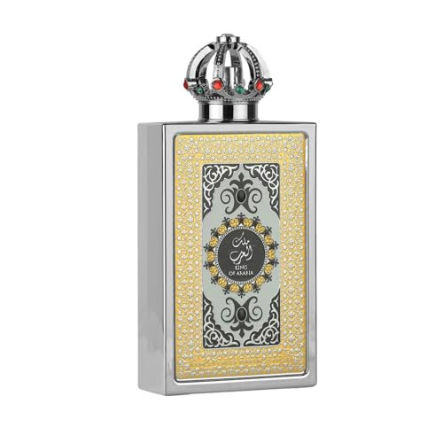 Lattafa Pride King Of Arabia Citrus Fruity Woody Leather Eau De Parfum Spray Long-Lasting Fragrance For Men 3.4 Ounce / 100 Ml