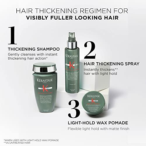 Kerastase Genesis Homme Bain De Force Shampoo For Men - Deep Cleansing & Hydrating For Weakened Hair & Beard 8.5 Fl Oz