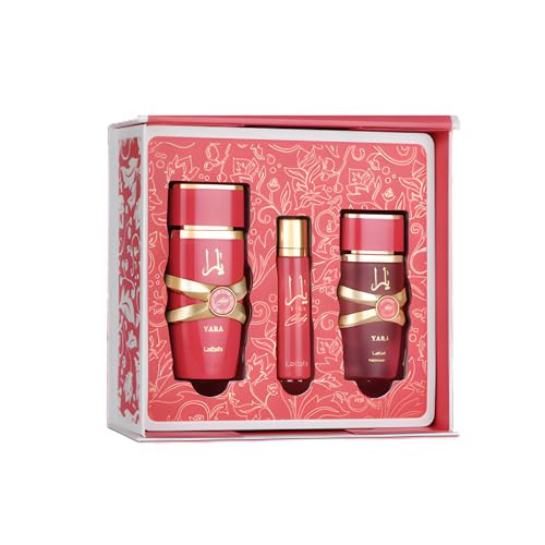 Lattafa Yara Candy Set 100Ml Eau De Parfum 12Ml Travel Perfume & 50Ml Hair Mist Sweet Fruity Creamy Arabic Fragrance For Women Long-Lasting Perfume Trio