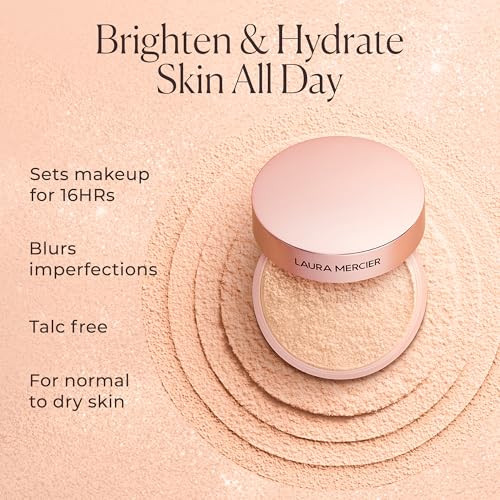 Laura Mercier Translucent Loose Talc-Free Setting Powder Ultra-Blur Enlivens Fair To Medium Skin Tones Color Correcting Pink Setting Powder Tone-Up Rose Mini Size