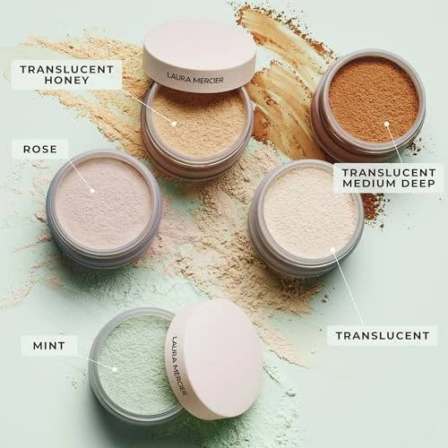 Laura Mercier Translucent Loose Talc-Free Setting Powder Ultra-Blur Enlivens Fair To Medium Skin Tones Color Correcting Pink Setting Powder Tone-Up Rose Mini Size