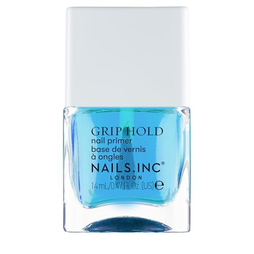 Nails Inc Grip Hold Primer Base Coat With Aha's Advanced Polish Adhesion Color Locking Formula Improves Nail Lacquer Long Wear Smoothening Care Priming Base Coat 0.47 Fl Oz