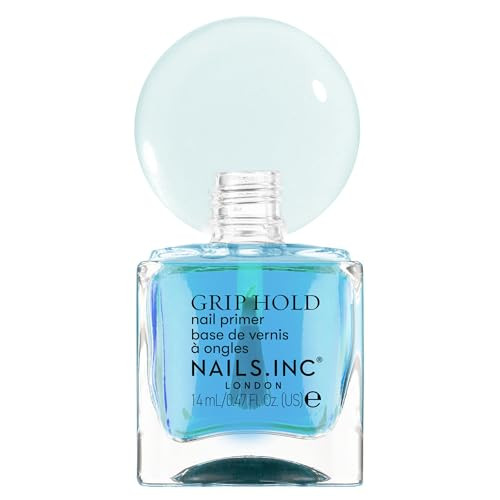 Nails Inc Grip Hold Primer Base Coat With Aha's Advanced Polish Adhesion Color Locking Formula Improves Nail Lacquer Long Wear Smoothening Care Priming Base Coat 0.47 Fl Oz