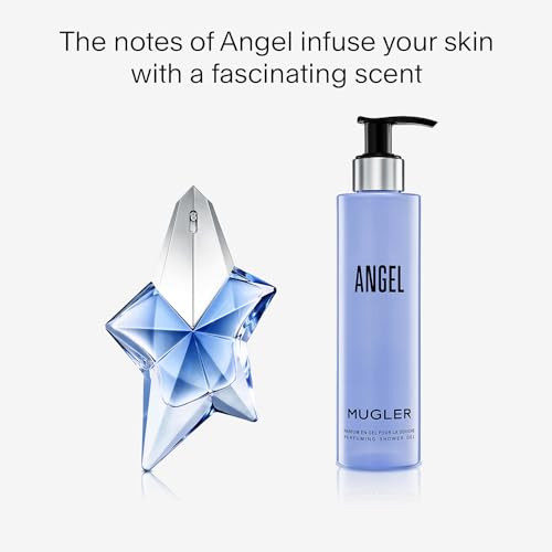 Mugler Angel - Shower Gel - Floral & Woody Womens Scented Body Wash - With Peony Praline And Wood Accord- 6.7 Fl Oz