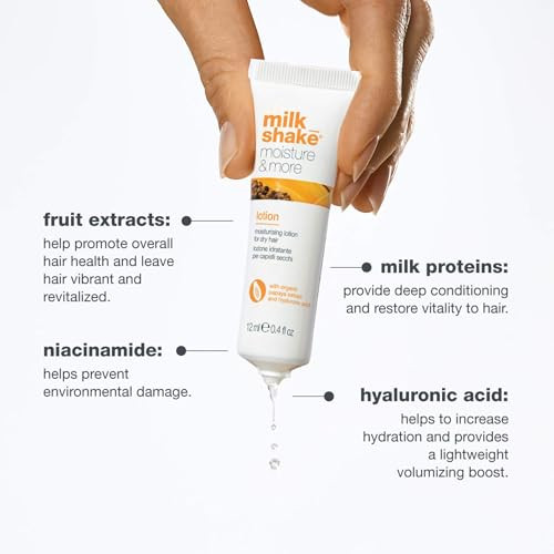 Milk_Shake Moisture & More Hydrating Lotion Vials - Intense Weekly Hydration Treat For Dry Dehydrated Hair | Restores Shine And Moisture | Tropical Scent