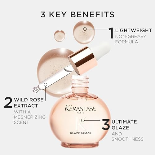 Kerastase Gloss Absolu Glaze Drops Anti-Frizz Hair Oil - Adds Gloss And Shine Nourishes And Hydrates Hair With Hyaluronic Acid And Glycolic Acid For All Hair Types