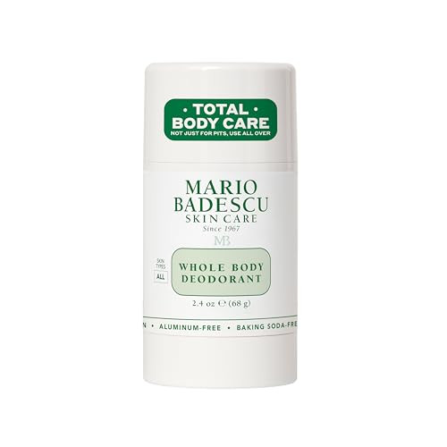 Mario Badescu Whole Body Deodorant For Women And Men Baking Soda & Aluminum Free Lightweight All Over Deodorant Full Body Odor Eliminator For Travel & Daily Use Non-Irritating 2.4 Oz