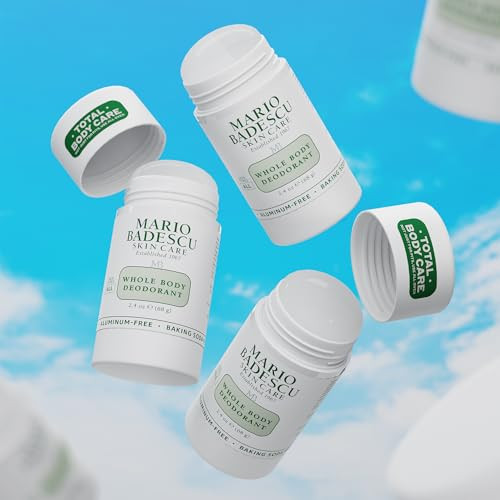 Mario Badescu Whole Body Deodorant For Women And Men Baking Soda & Aluminum Free Lightweight All Over Deodorant Full Body Odor Eliminator For Travel & Daily Use Non-Irritating 2.4 Oz