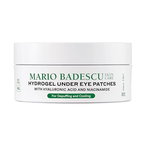 Mario Badescu Hydrogel Under Eye Patches (30 Pairs) Hydrating Eye Masks For Puffy Eyes Dark Circles Fine Lines With Hyaluronic Acid & Niacinamide Soothing & Plumping