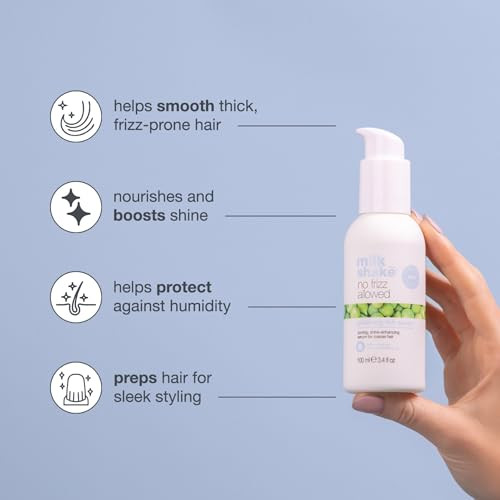 Milk_Shake No Frizz Allowed Glistening Rich Serum | Anti-Frizz Hair Serum For Coarse Frizzy Hair | Smooths Softens And Adds Shine | With A Blend Of Macadamia And Maracuja Oil 3.3 Fl Oz / 100 Ml