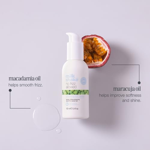 Milk_Shake No Frizz Allowed Glistening Rich Serum | Anti-Frizz Hair Serum For Coarse Frizzy Hair | Smooths Softens And Adds Shine | With A Blend Of Macadamia And Maracuja Oil 3.3 Fl Oz / 100 Ml