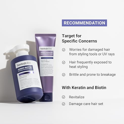 Heimish Rx Amino Keratin Heat Protecting Leave In Treat - Heat Protectant Cream Leave-In Styling Hair Cream Treat For Damaged Hair Strengthening Frizz Control 150Ml (5.07 Fl. Oz)