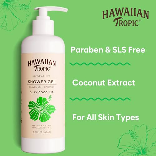 Hawaiian Tropic Silky Coconut (5 Pack) Bulk Hotel Amenities - 380Ml Bottles (64 Fl Oz Total) - Sls Free Toiletries For Airbnb Hosts Guest Bathrooms & Vacation Rentals (Shower Gel)