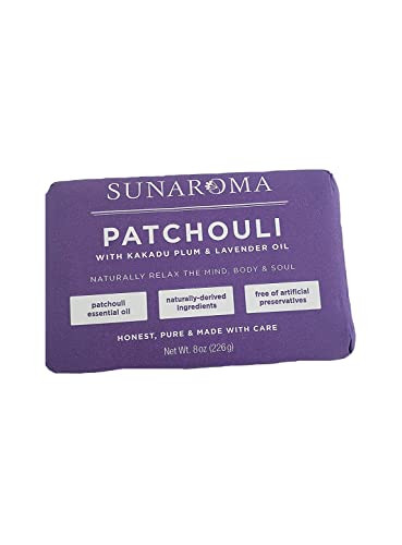 Sunaroma Patchouli Oil & Lavender Body Bar Soap 8 Ounce (Pack Of 3)
