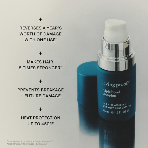 Living Proof Triple Bond Complex Leave-In Treat And Hair Mask Rebuilds Hair Structure Repairs Damage Heat Protection Long-Lasting Results