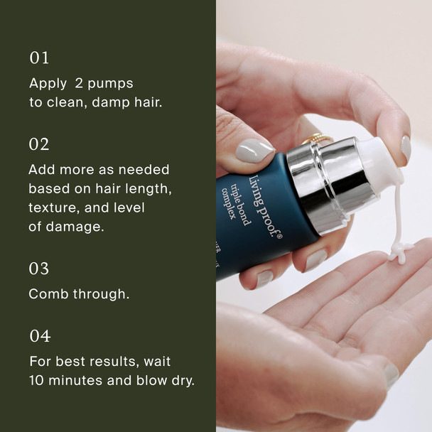 Living Proof Triple Bond Complex Leave-In Treat And Hair Mask Rebuilds Hair Structure Repairs Damage Heat Protection Long-Lasting Results