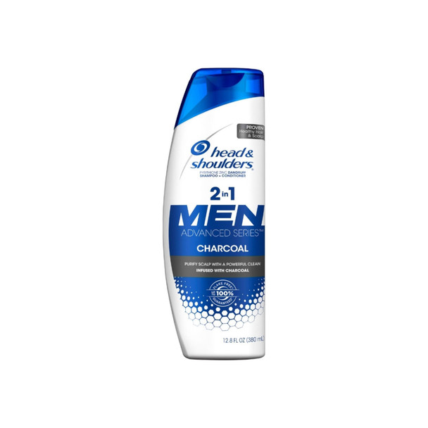 Head & Shoulders 2 In 1 Men Advanced Charcoal Shampoo to Deep Clean & Detox Scalp 12.8 oz