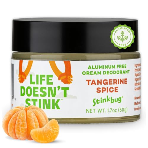 Stinkbug Natural Cream Deodorant With Organic Shea Butter And Coconut Oil - Aluminum Free Deodorant For Women And Men 1.7 Ounce (Tangerine Spice)