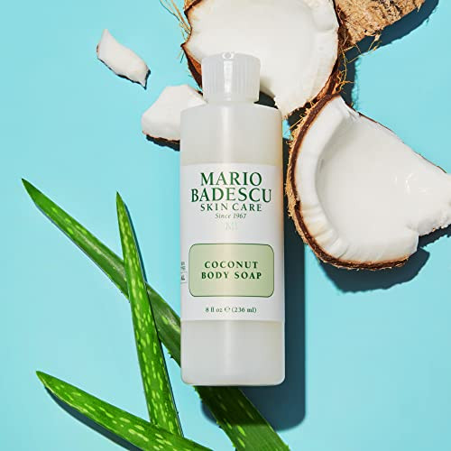 Mario Badescu Coconut Body Soap For All Skin Types | Moisturizing Shower Gel Body Wash For Women And Men That Cleanses Skin | Formulated With Coconut Fruit Extract & Jojoba Oil | 8 Fl Oz