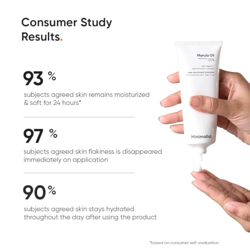 Minimalist Face Moisturizer For Dry Skin | Marula Oil 5% With Hyaluronic Acid For Deep Nourish & Hydration | Face Hydrating Moisturizer | For Women & Men | 1.7 Oz / 50 Gm