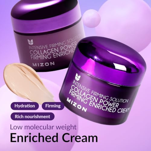 Mizon Collagen Line. Collagen Power Firming Enriched Cream Korean Skincare Wrinkle Care Firm Skin Anti Aging (1.69 Fl Oz)