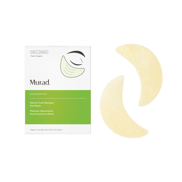 Murad Retinol Youth Renewal Eye Masks No-Slip Full Absorption Bio-Cellulose Under Eye Patches With Retinol Blue Agave & Passionfruit For Lines Wrinkles Puffiness