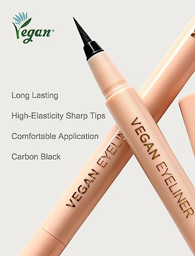 Mizon Liquid Vegan Eyeliner Long Lasting Waterproof Smudge Proof Sharp Tip Quick Dry Easy Cleansing Korean Make Up (0.02 Fl Oz)