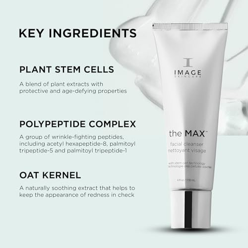 Image Skincare The Max Facial Cleanser Silky Face Wash With Peptides For Youthful Looking Skin 4 Fl Oz