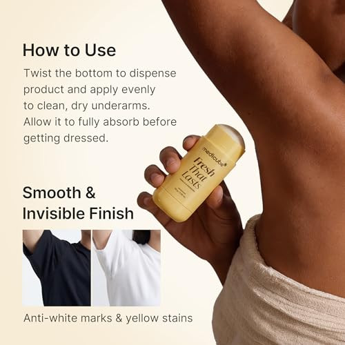 Medicube Kojic Acid and Turmeric Aluminum Free Deodorant  Vanilla and Pistachio Perfumed Stick All Day Odor Protection For Women and Men Underarm Brightening Care Korean Skincare 2.92 Oz.