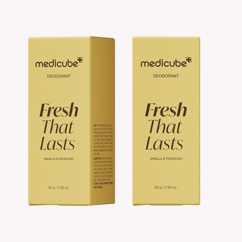 Medicube Kojic Acid and Turmeric Aluminum Free Deodorant  Vanilla and Pistachio Perfumed Stick All Day Odor Protection For Women and Men Underarm Brightening Care Korean Skincare 2.92 Oz.