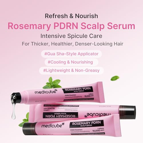 Medicube Rosemary Pdrn Scalp Refresh & Nourish Serum | Non-Greasy Lightweight Serum For Thicker Fuller Denser-Looking Hair | Scalp Treat For Flake-Prone Scalp Soothing | Korean Hair Care 20Ml