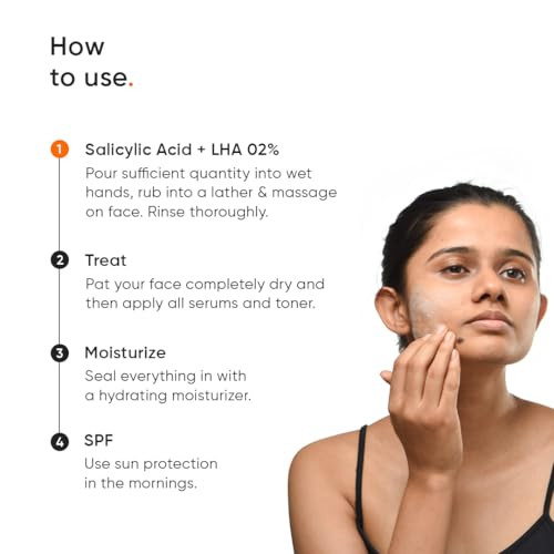 Minimalist Face Wash For Oily Acne Prone Skin | Salicylic Acid 2% Anti Acne Face Cleanser With Lha & Zinc | Sulphate Free Gentle Bha Liquid Exfoliant | For Women & Men | 3.4 Fl Oz / 100 Ml
