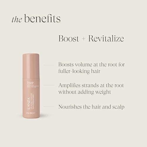L'anza Healing Volume Hair Thickening Treat Spray Instant Fullness Volumizing Anti-Frizz Plumps Strands Heat & Uv Defense Adds Shine Color Safe Anti-Humidity Sulfate Free (3.4 Fl Oz)