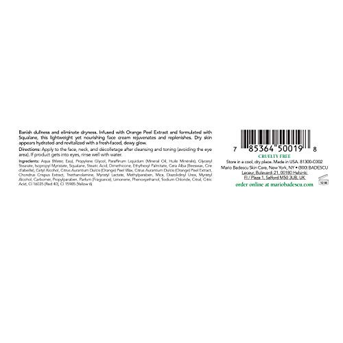 Mario Badescu Orange Protective Face Cream - Radiance-Boosting Face Moisturizer Infused With Orange Peel Extract - Replenishes Skin & Helps Defend Against Dehydration 1 Oz