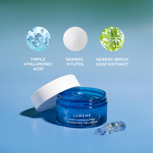 Lumene Nordic Hydra L Hde Oxygen Recovery 72H Hydra Gel Mask Cooling Hydrating Face Treat For Dry Dehydrated Skin With Organic Nordic Birch Sap & Arctic Spring Water Vegan 150 Ml