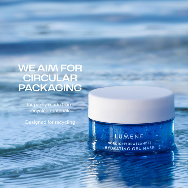 Lumene Nordic Hydra L Hde Oxygen Recovery 72H Hydra Gel Mask Cooling Hydrating Face Treat For Dry Dehydrated Skin With Organic Nordic Birch Sap & Arctic Spring Water Vegan 150 Ml