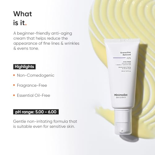 Minimalist Retinoid Cream For Face | Anti Aging Night Cream | Reduces Wrinkles & Fine Lines | Improves Skin Elasticity Stimulates Collagen Production For Radiant & Glowing Skin | 1 Fl Oz / 30 Ml
