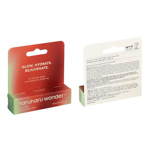 Haruharu Wonder Rose Pdrn Peptide Glowy Balm Instant Moisture Repairs Dry Cracked Lips 24Hr Moisture No Waxy Finish Vegan Silicon Free Micro Plastic Free Tint-Free 0.33 Fl.Oz