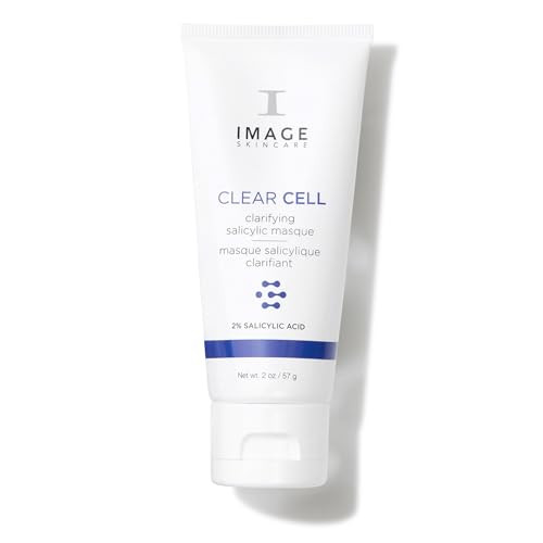 Image Skincare Clear Cell Clarifying Salicylic Masque Exfoliating Kaolin Clay Facial Mask With Mattifying Effect Targets Acne Prone Skin 2Oz