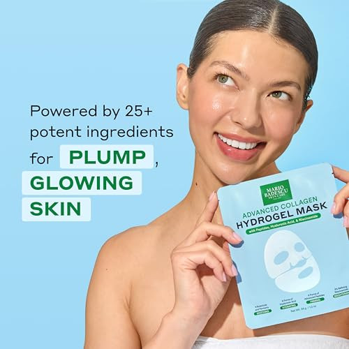 Mario Badescu Advanced Collagen Hydrogel Mask Set Of 3 | Face Mask With Peptides Hyaluronic Acid & Niacinamide For Hydrating Firming Brightening & Soothing Skin