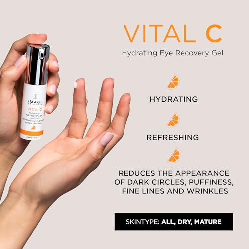 Image Skincare Vital C Hydrating Eye Recovery Gel With Vitamin C And Peptides To Reduce Appearance Of Dark Circles Bags And Wrinkles Under Eyes 0.5 Fl Oz
