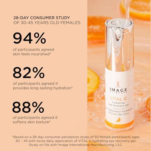 Image Skincare Vital C Hydrating Eye Recovery Gel With Vitamin C And Peptides To Reduce Appearance Of Dark Circles Bags And Wrinkles Under Eyes 0.5 Fl Oz