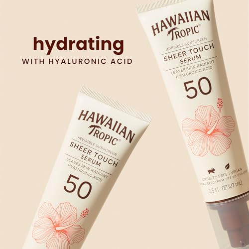 Hawaiian Tropic Sheer Touch Body Serum Spf 50 3.3Oz | Hyaluronic Acid Serum Travel Size Sunscreen Spf 50 3.3Oz